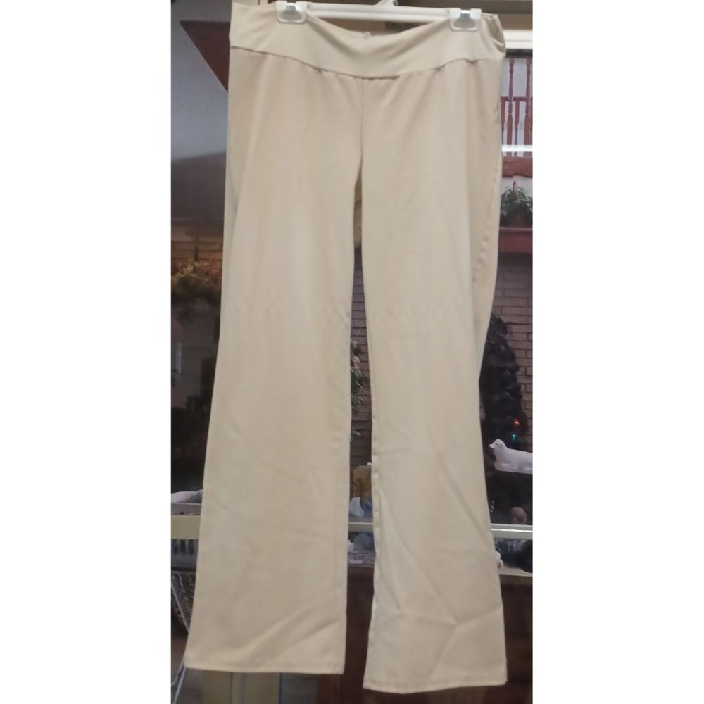 Belly By Design Maternity Pants Medium Light Tan Little Flare